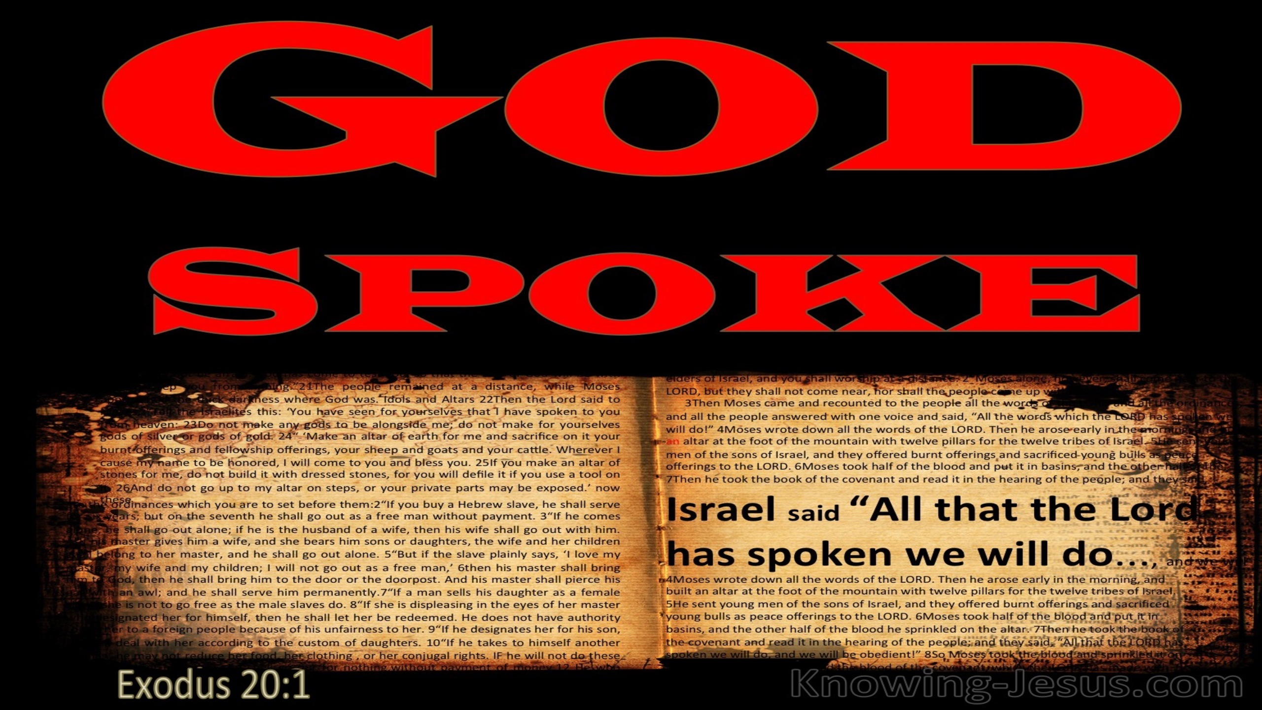 Exodus 20:1 And All That God Spoke We Will Do (red)